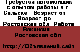 Требуется автомойщик с опытом работы в г. Сальске › Возраст от ­ 19 › Возраст до ­ 30 - Ростовская обл. Работа » Вакансии   . Ростовская обл.